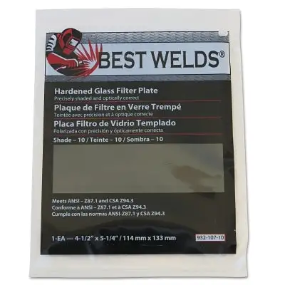 Glass Filter Plate, Shade 10, 4-1/2 in x 5-1/4 in, Green