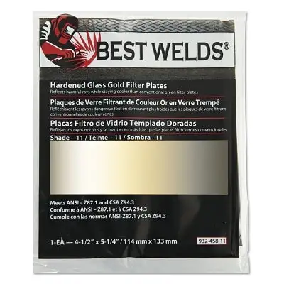 Hardened Glass Gold Filter Plate, Gold/11, 4.5 in x 5.25 in, SH11, Gla