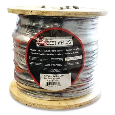 Welding Cable, 4 AWG, 500 ft Reel, Black