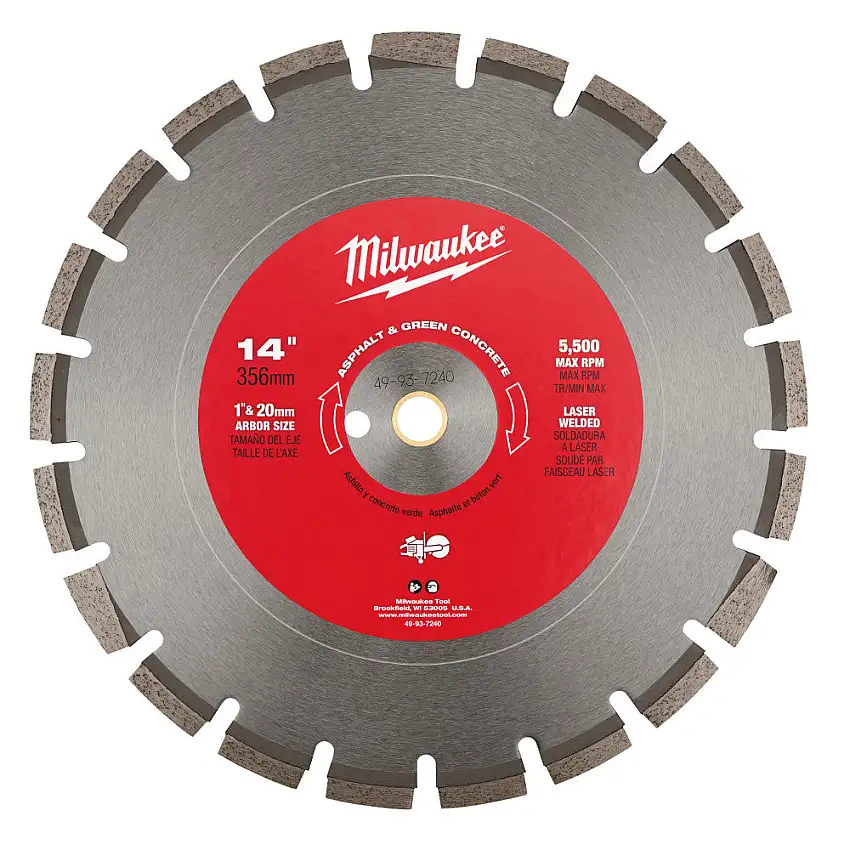 Milwaukee 49-93-7240 14 in. Asphalt & Green Concrete Segmented