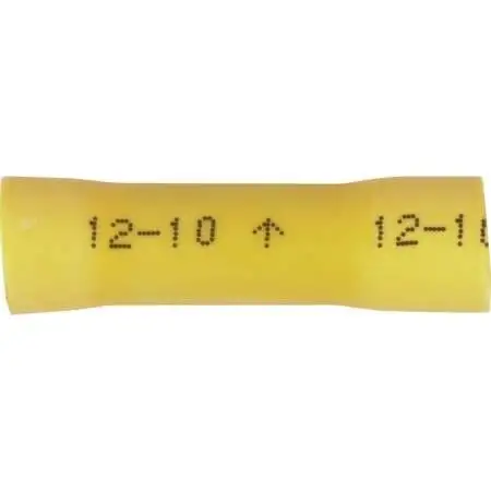 3M Products Vinyl Butt Connector 12-10 Gauge Yellow 50 Pack (94791)