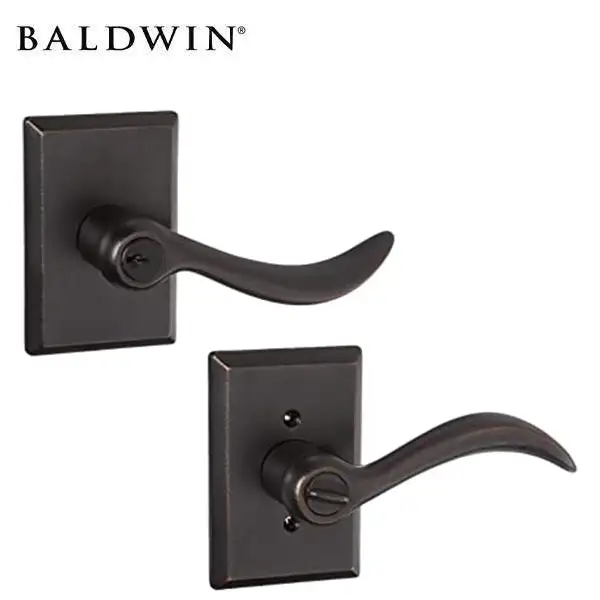 Baldwin Reserve - EN.ARC.RSR - Arch Lever Set - Rustic Square Rose - 481 - Dark Bronze - Entry - Grade 2 - RH