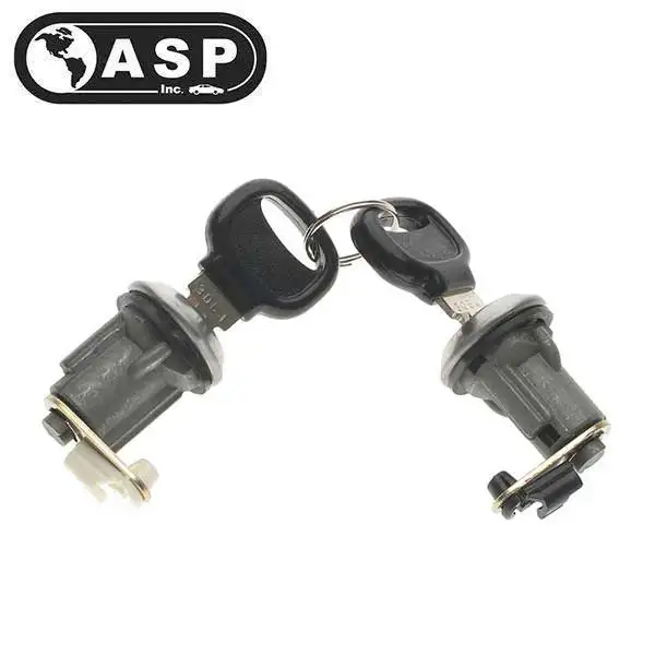 1972-1993 Mazda / MZ16 / X26 / X131 / Driver & Passenger / Door Lock Cylinder Pair / Coded / Chrome / DP-20-101 (ASP)