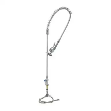 T&S Brass B-0173 Pre-Rinse Unit, Spring Action, Single Hole Base, Flex Hoses