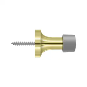 Small Solid Brass Baseboard Door Bumper by Deltana
