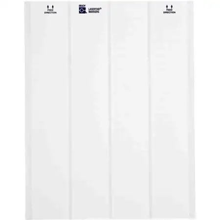 Brady LAT-58-361-1 LaserTab Series Self-Laminating Polyester Cable Labels - 2.625 H x 1 Inch - White / Clear 48 Sheets