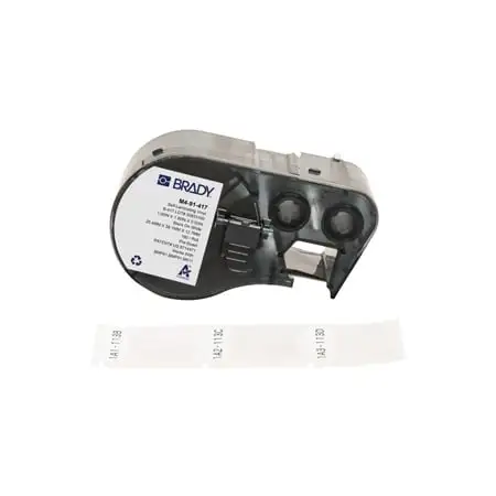 Brady M4-91-417 Self-Laminating Aggressive Adhesive Vinyl Wrap Around Labels w/ Ribbon for M4 M5 Printers - 1.5 x 1 Inch