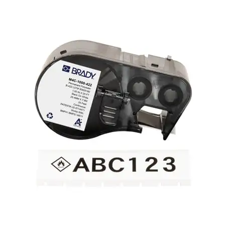 Brady M4C-1000-422 Aggressive Adhesive Multi-Purpose Polyester Labels with Ribbon for BMP41 BMP51 M511 Printers - 1Inch