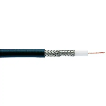 Belden 1505F CM Rated RG59 75 Ohm 6G-SDI Flexible Stranded Copper Coaxial Video Cable 22AWG - Black - 1000 Ft