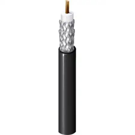 Belden 1694F Flexible CM Rated 6G-SDI RG6 75 Ohm Digital Coaxial Video Cable 19AWG - Black - 1000 Foot