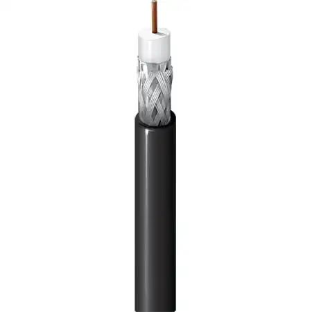 Belden 1829P CMP/Plenum Series 6 RG6 Broadcast Coax Cable Sld/Shld/BCCS 18AWG - Black - 1000 Ft/UnReel Box