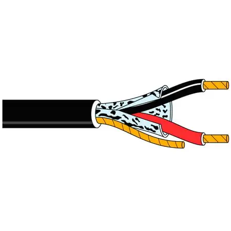 Belden 5300FE Riser/CMR Security & Sound Commercial Audio Cable Shielded/BC 2x18 AWG - Black - 1000 Ft