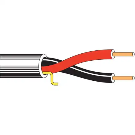 Belden 5300UE Riser/CMR 2 Conductor Unshielded Security/Alarm/Sound Cable - Str BC - 18AWG - Gray - 1000 Ft/UnReel Box