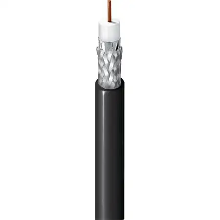 Belden 7808A 50 Ohm Wireless Transmission Coax - RF 240 / RG58X / 15 AWG Solid BC - Black - 500 Foot