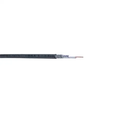 Belden 9104 Broadband Coax - Series 59 -20 AWG Solid BCCS Cable - Foil + 65% AL Braid - PVC Jkt - CM - Black - 1000-Foot