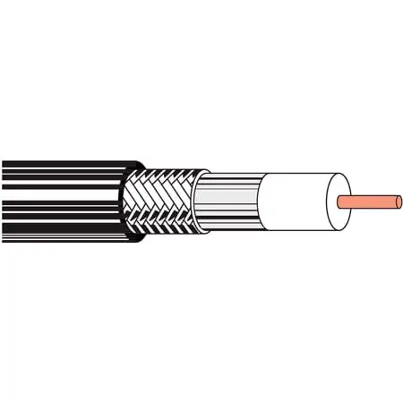Belden 9116 CM Rated Series 6 RG6 CATV Broadband Video Coaxial Cable Solid BCCS - 18 AWG - Black - 1000 Foot