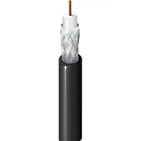 Belden 9116P CMP/Plenum Series 6 RG6 Plenum Broadband Coaxial Cable - Solid Shield/BCCS 18AWG - Black - 1000 Foot