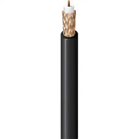 Belden 9258 CM Rated Indoor/Outdoor RG8X 50 Ohm Transmission Coax Str/BC 16AWG - Black - 1000 Foot