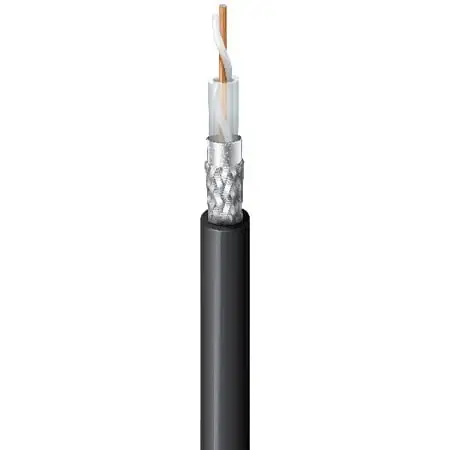 Belden 9913 50 Ohm Low Loss RG-8 Wireless Transmission Coax Cable Shielded/Solid BC - 10 AWG - Black - 250 Foot