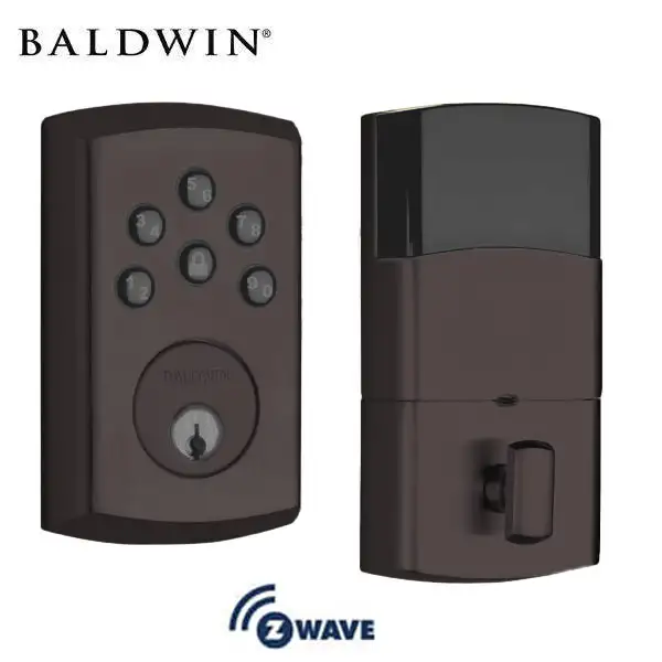 Baldwin Estate Soho - 8285.AC3 - Contemporary Keyless Electronic Deadbolt - Single Cyl - Z-Wave - Satin Black - Grade 2