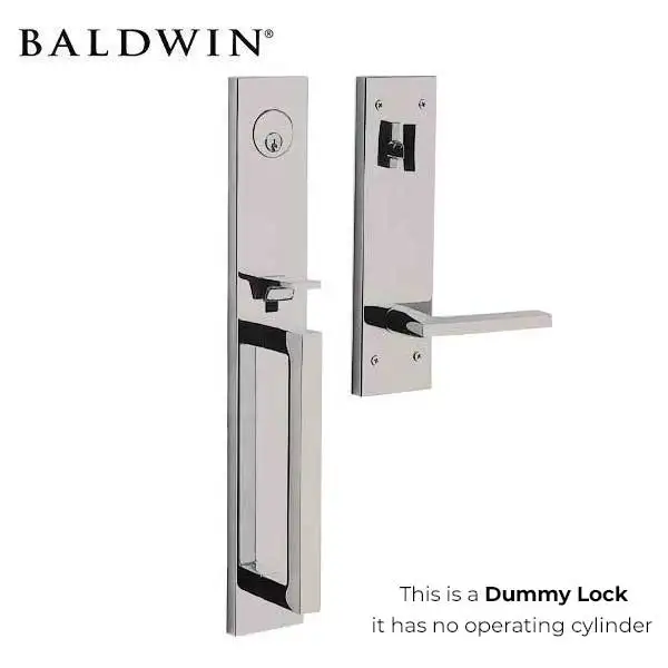 Baldwin Estate Evolved - 85392.LFD - Minneapolis Escutcheon Full Handleset - Singl Cyl - Full Dummy - 150 - Satin Nickel - Grade 2 - LH