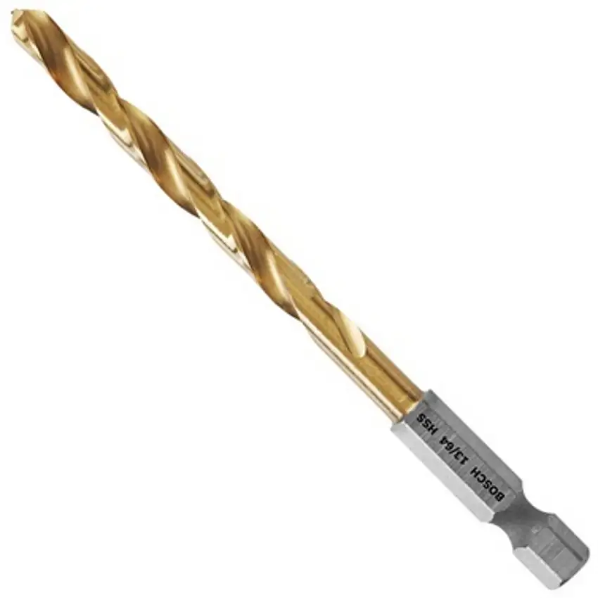 Bosch 13/64" X 3.625 X 1/4" Hex Shank TiN Coated Coated Drill Bit