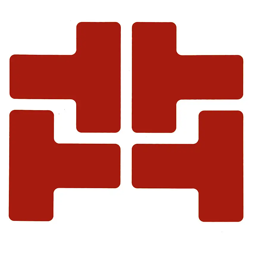 Brady  5" X 5" Red 8 mil Polyester ToughStripe  Die-Cut Floor Marking Tape