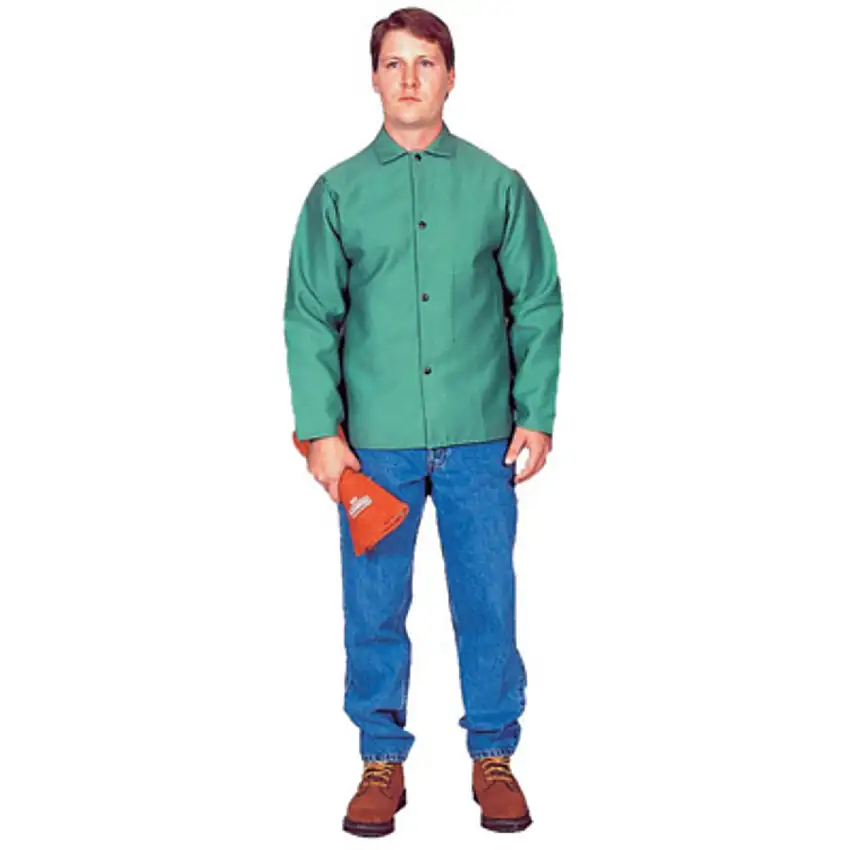Stanco Safety Products Medium Green Cotton Flame Resistant Jacket With Snap Closure