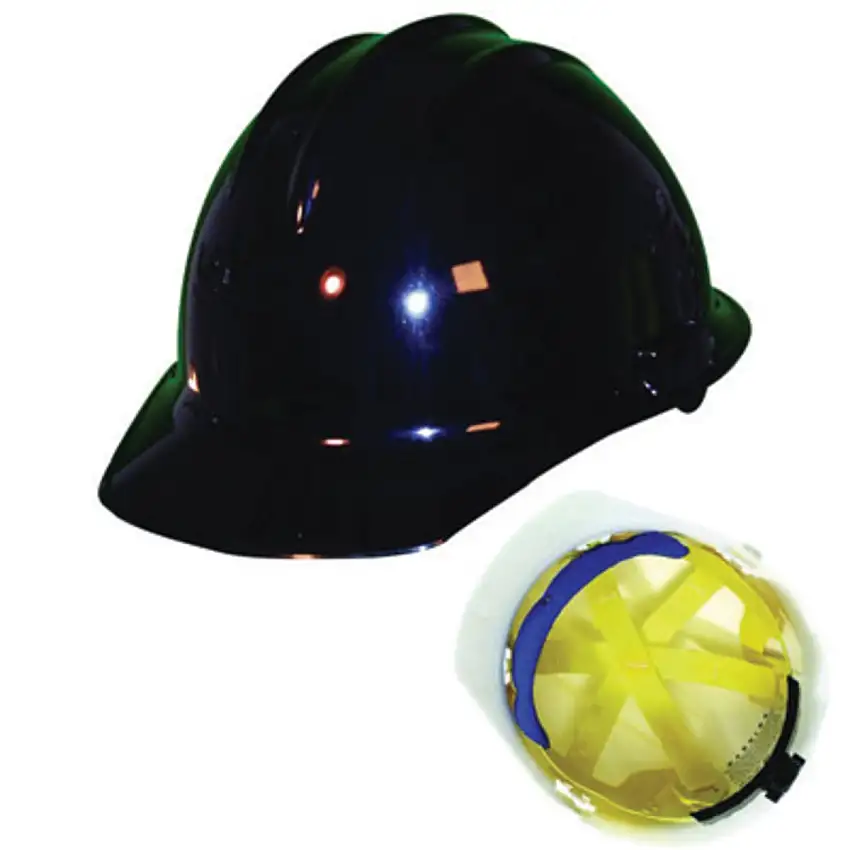 Bullard® Black Polyethylene Cap Style Hard Hat With 6 Point Ratchet Suspension