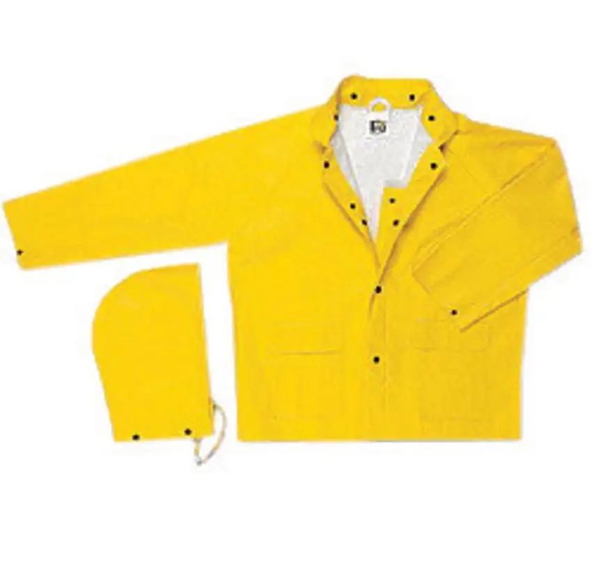 MCR Safety Yellow Commodore .40 mm Polyester And PVC Jacket With No Hood