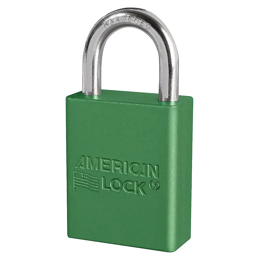 American Lock Green Anodized Aluminum 6 Pin Tumbler Padlock Boron Alloy Shackle