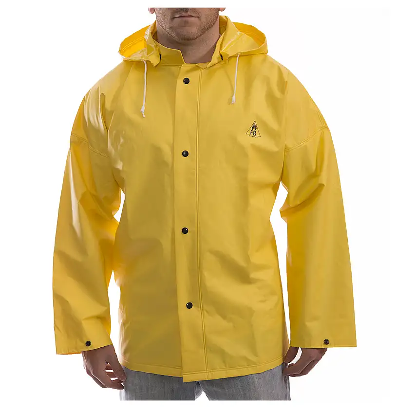 Tingley Medium Yellow 30 DuraScrim 10.5 mil PVC And Polyester Waterproof Rain Jacket With Front Snap And Hood Snaps