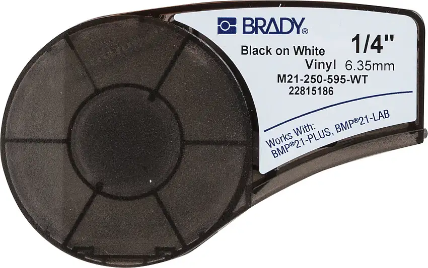 Brady® 1/4" X 21' Black/White BMP®71 ToughStripe® Permanent Acrylic Vinyl Label (21 ft Per Cartridge)