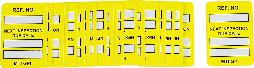 Brady 1 34 X 1 14 BlackYellowWhite MicroTag PVC  REF. NO NEXT INSPECTION DUE DATE