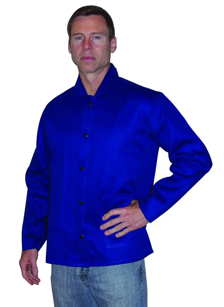 Tillman® X-Large Blue Indura® Cotton Flame Resistant Jacket With Snap Closure