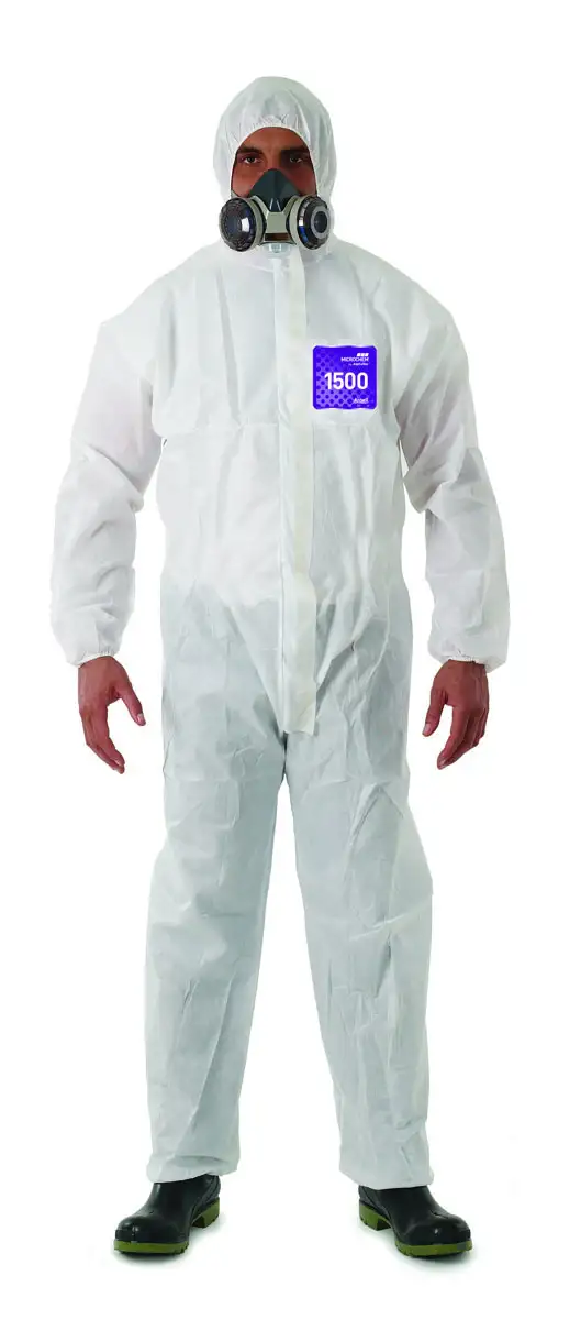 Ansell Small White AlphaTec  1500 Model 106 SMS Disposable Coveralls