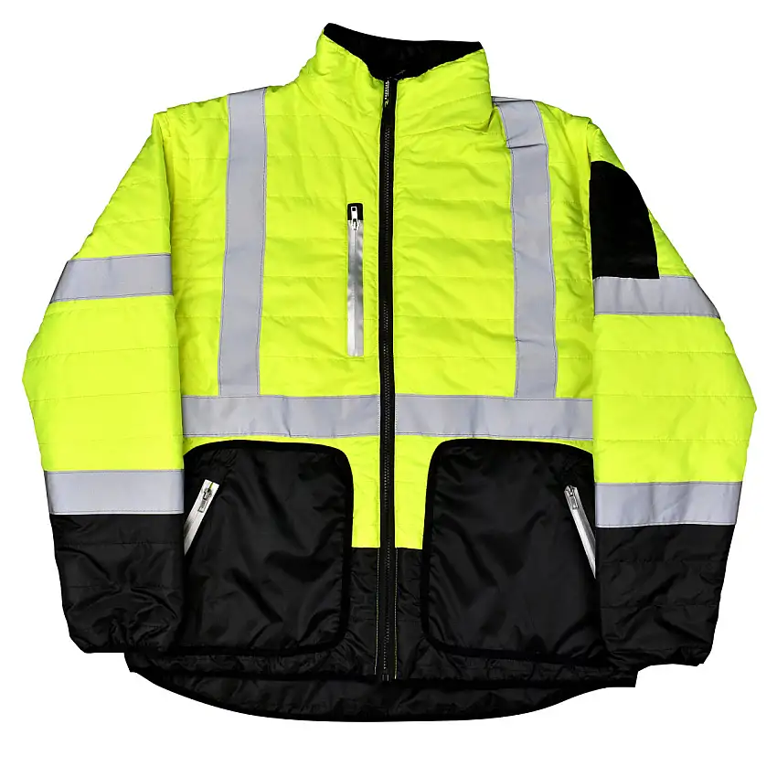 Radians Large Black And Hi-Vis Green RADWEAR® Weatherproof Ripstop Polyester Jacket