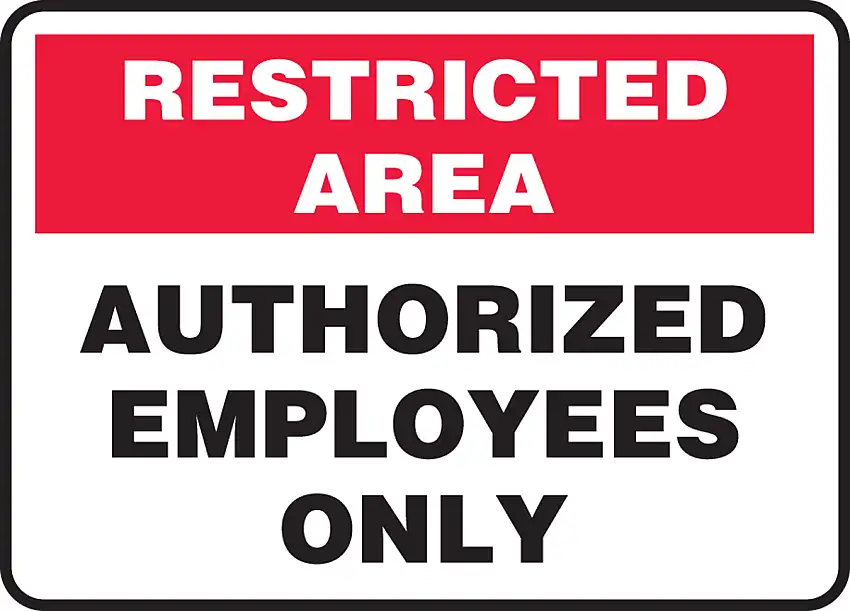 Accuform 10 X 14 Red Black And White Plastic Safety Signs RESTRICTED AREA AUTHORIZED EMPLOYEES ONLY