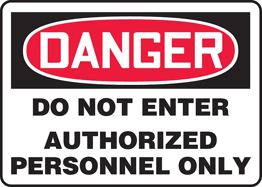 Accuform 7 X 10 Red Black And White Plastic Safety Signs DANGER DO NOT ENTER AUTHORIZED PERSONNEL ONLY