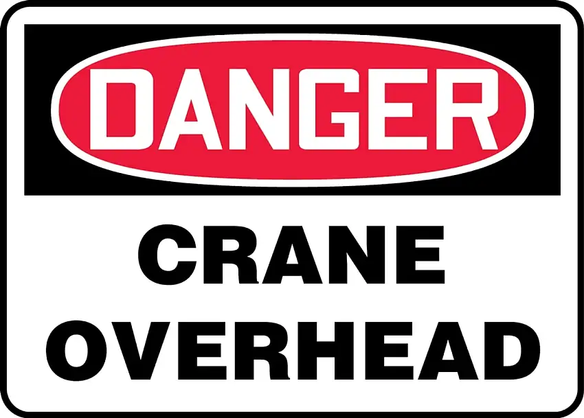 Accuform 7 X 10 Red Black And White DuraFiberglass Safety Signs DANGER CRANE OVERHEAD
