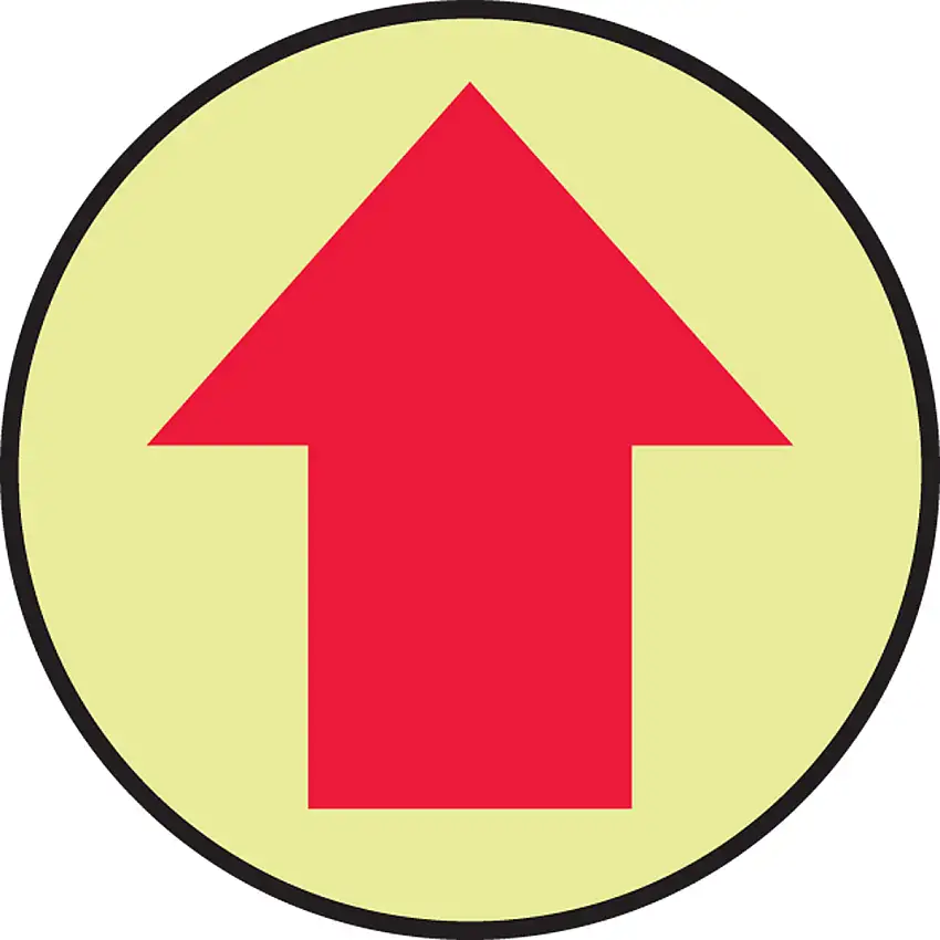 Accuform 17 Red And White Glow Pebble Textured Adhesive Vinyl SLIPGARD Floor Signs With Direcional Arrow PictogramNone