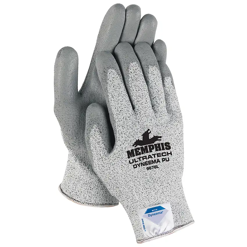 Memphis Glove Size 2X CutPro  13 Gauge Polyurethane Palm Coated Work Gloves With Dyneema  Liner And Knit Wrist Cuff