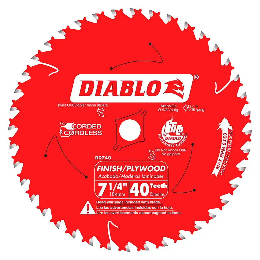 Diablo D0740A 7-1/4" x 40T Finishing Blades 10 ct. | Free Shipping