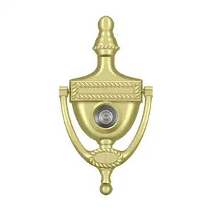 Victorian Rope Door Knocker with Viewer by Deltana