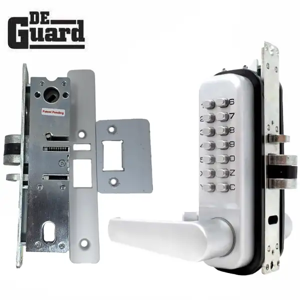 Premium Narrow-Stile - Mechanical Keypad Keyless Lever Set - Satin Chrome