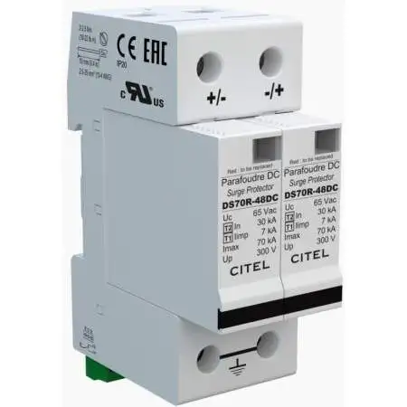 Citel 2-Pole Type 1 and Type 2 Surge Protector 48VDC (DS72RS-48DC)