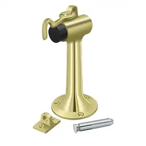 Heavy Duty Solid Brass Floor Mount Bumper w/ Hook by Deltana