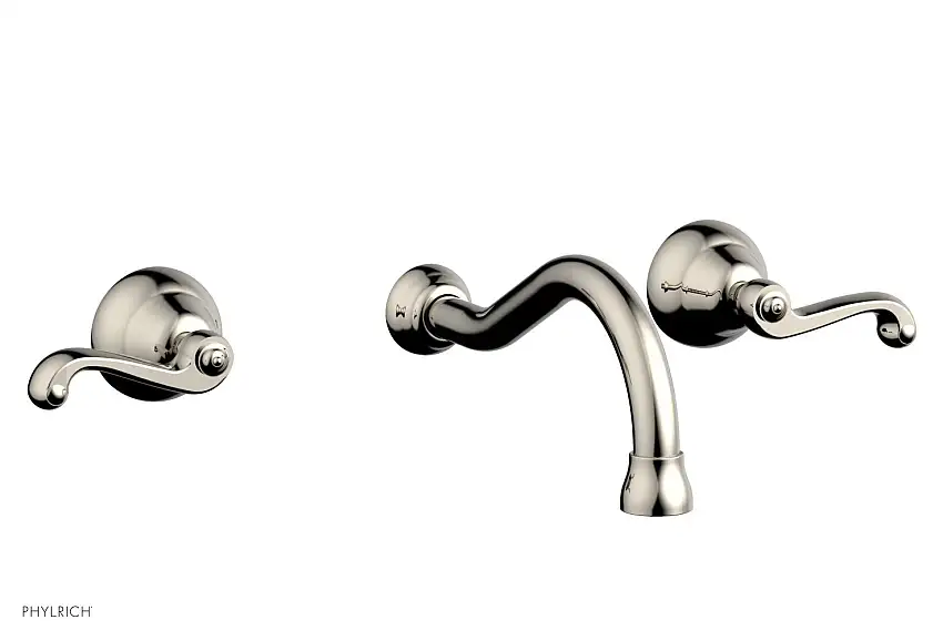 Phylrich REVERE & SAVANNAH Wall Lavatory Set with Curved Handles