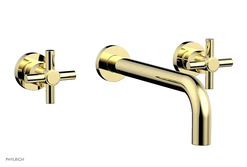 Phylrich BASIC Wall Lavatory Set 10" Spout Tubular Cross Handles