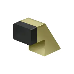 Small Solid Brass Contemporary Floor Door Bumper by Deltana
